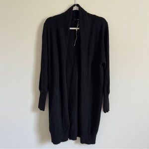 Cashmere Black Longline Women's Cardigan - Large